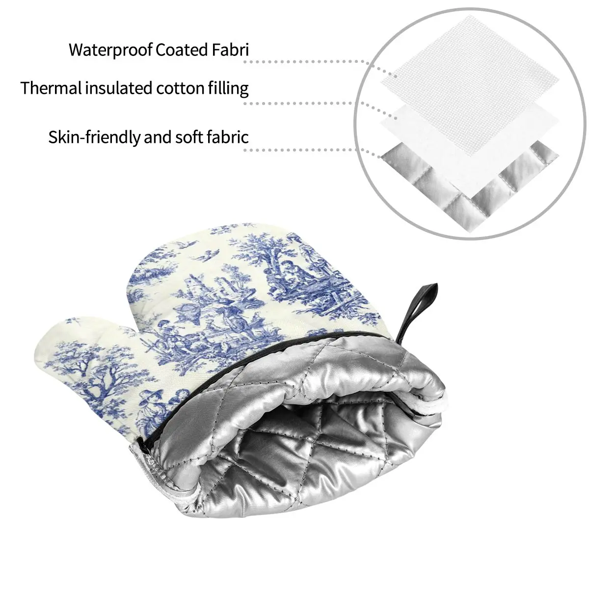 Kitchen Gloves Oven Mitts and Pot Holders Sets Heat Resistant Non-Slip For Baking Cooking 4 Sets