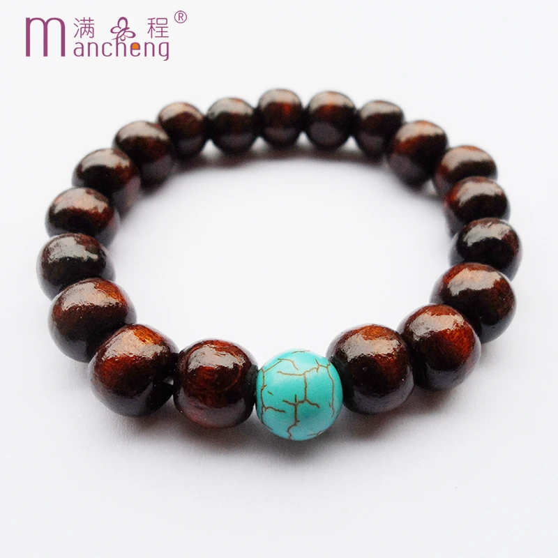

fnaf 2 rupees items Bracelets Demon Slayer 10MM Natural Turquoise Wooden Buddha Bracelet Men Prayer Beads Dropshipping