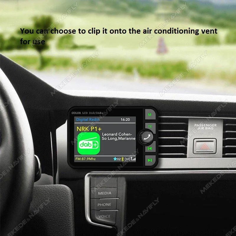 Car Radio Receiver 2.4'' Screen GPS Stereo Sound Digital Signal Antenna Broadcast Adapter AUX TF Card FM Transmitter