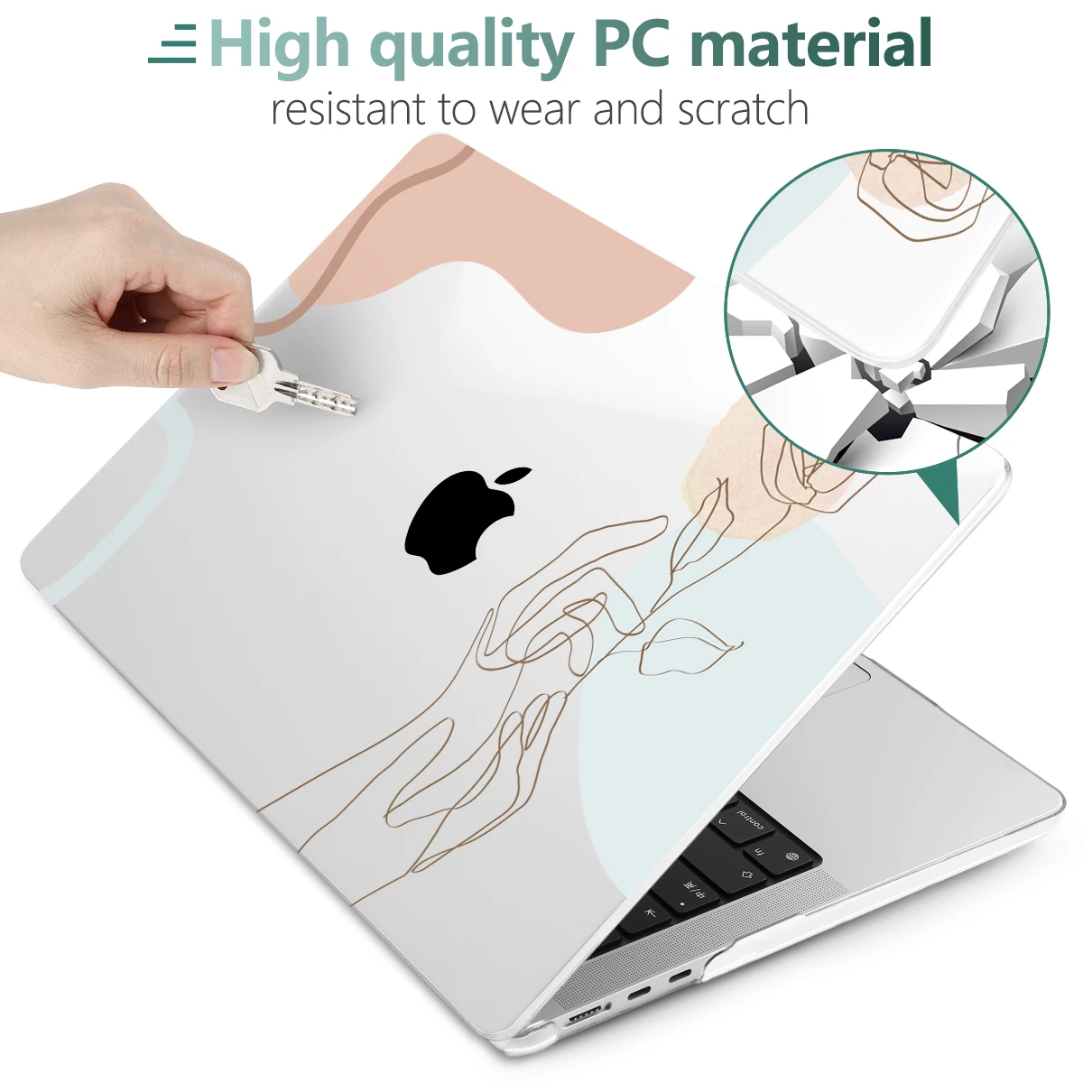 Фото Прозрачный чехол для MacBook Pro Air M2 M1 2022 2020 Air Pro 11 12 13 14 15 16 дюймов 2021 2019 A2681 A2338 A2337 A1706 A2159 A1708 №3