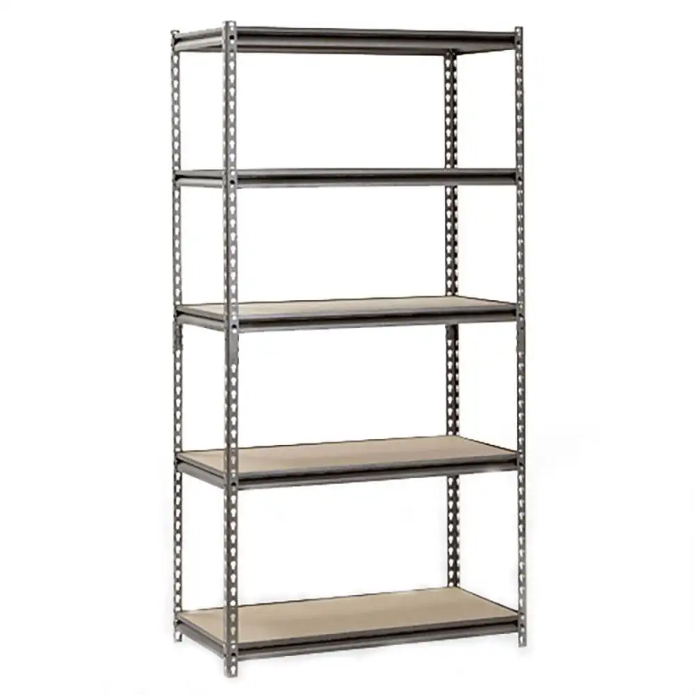 Adjustable 5-Shelf Z-Beam Steel Storage Rack Shelving Unit, Silver