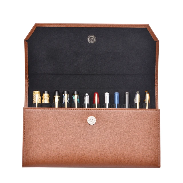48 packs fountain pen luxury Brown PEN BAG best designer pens school pencil  case office equipment luxury school pencil bag - AliExpress
