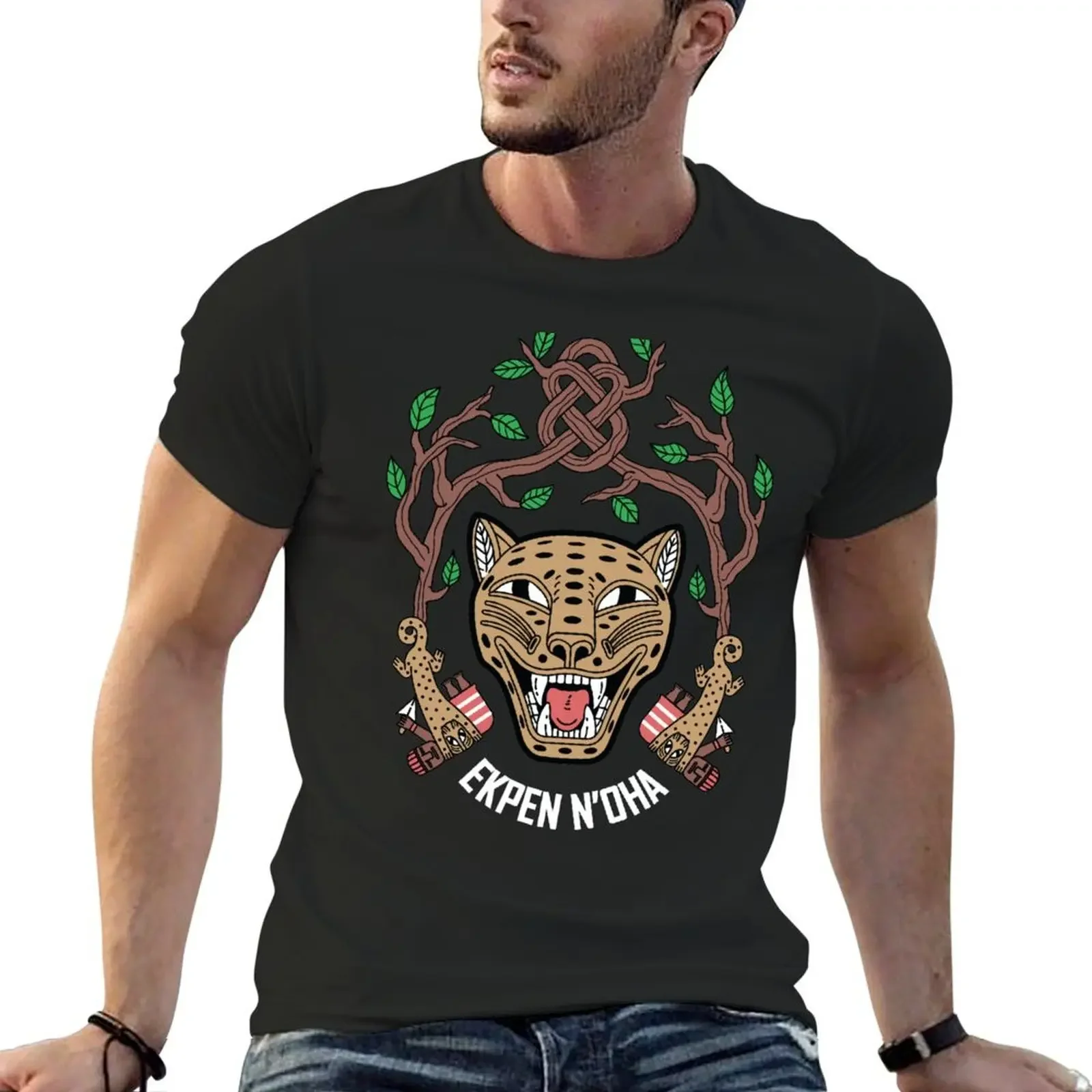 

Ekpen N'Oha (Leopard of the forest) T-shirt vintage korean fashion mens clothes