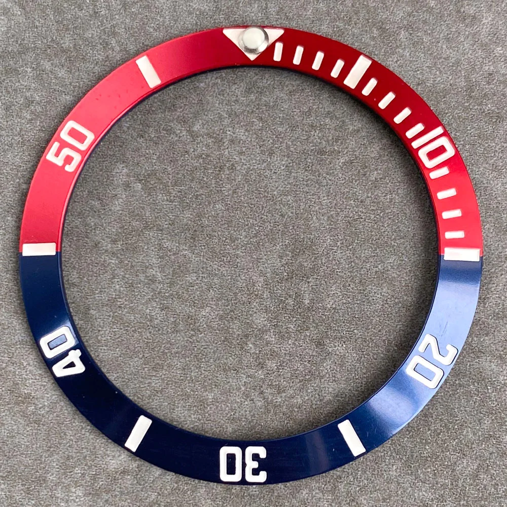 Aluminum Sloping Watch Bezel Insert Ring for Men's 40mm Watch - Available in Black, Blue, Green, Red, Purple
