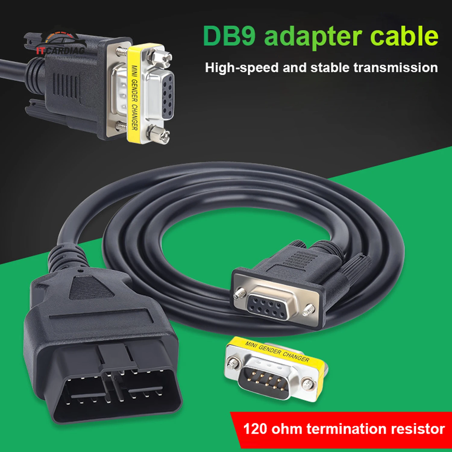 

Best Quality OBD Tool 16Pin to DB9 Serial RS232 Connector OBDII 16 Pin to DB9 Female OBD2 16Pin Male Extension Cable for Cars