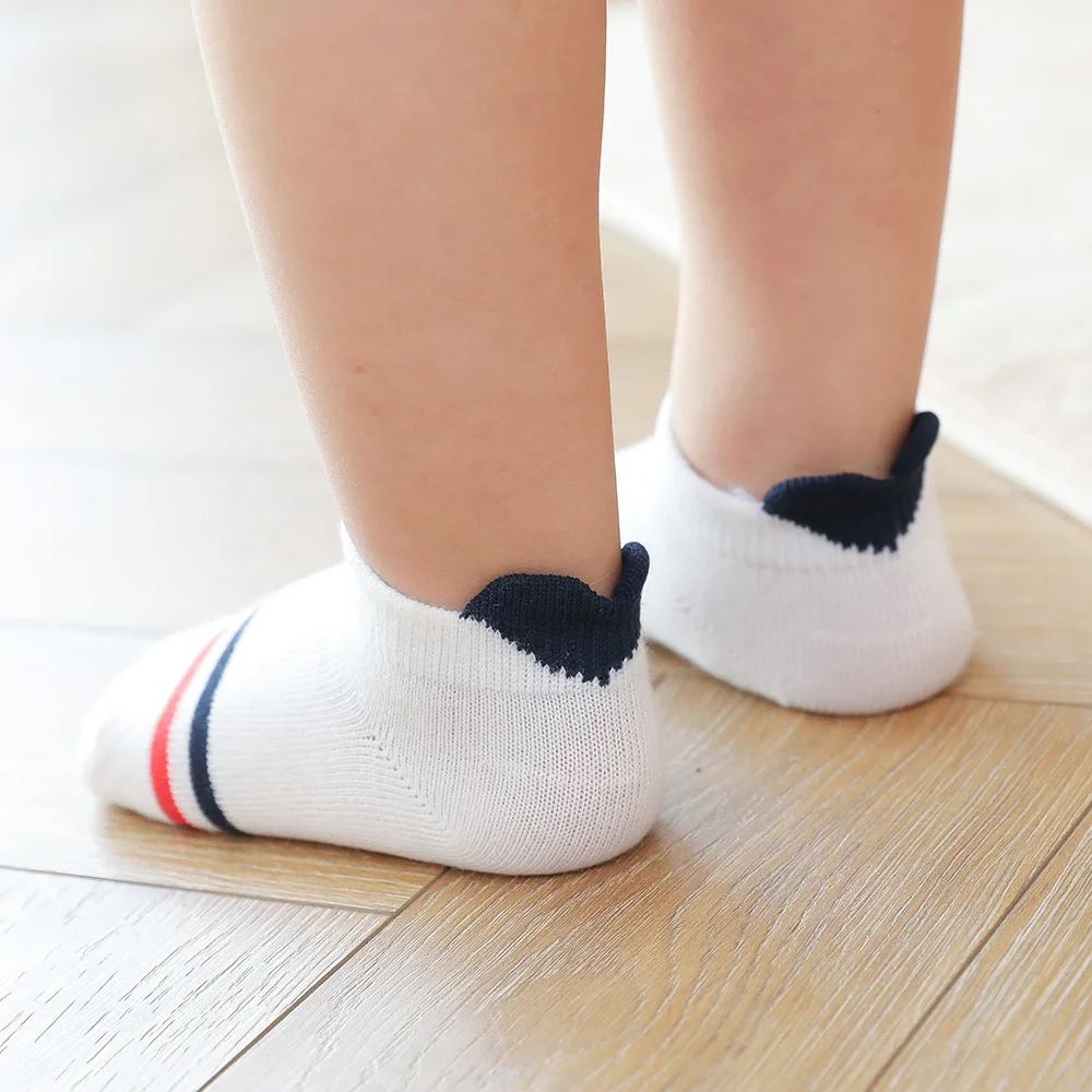 5Pairs/lot 0-12Y Cute Lovely Short Baby Socks Children Sock Red Heart Girls Cotton Mesh Cute Newborn Boy Toddler White Sock 5