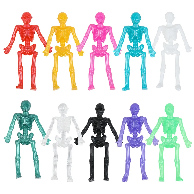 10/20Pcs Stretchy Skeleton Funny Sticky Toys Kids Halloween Birthday Party Favors Trick or Treat Gifts Goody Bag Pinata Fillers