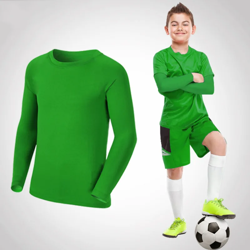 Kids Compression Running Long T Shirt Fitness Sportswear 25