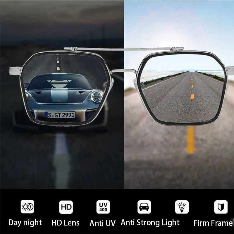 Night Vision Glasses Polarized Sunglasses Steampunk Sunglasses Clip On Sunglasses Sunglasses Clips Semi Rimless Sunglasses Sports Sunglasses Glass Frames Intelligent Photochromic Sunglasses For Men Professional Day Night Driver UV400 Retro Luxury Design