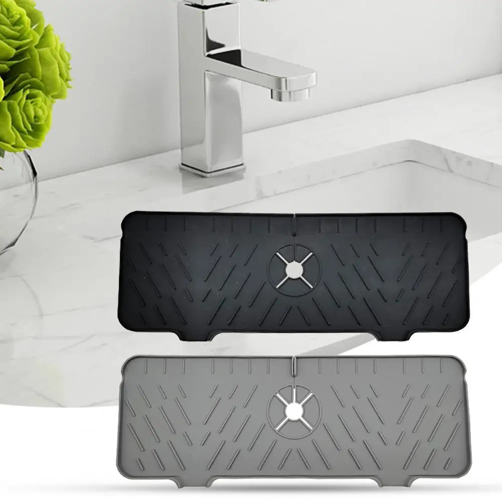 

Faucet Drain Pad Ultra-thick Waterproof Silicone Kitchen Faucet Splash Mat Countertop Protector Home Supplies