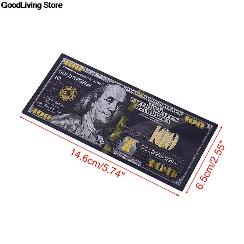 1PCS Gold Plated Banknotes Antique Black Gold Foil USD 100 Currency Commemorative Dollars Banknotes Decor fake money billet euro commemorative banknotes,gold plated banknote,fake money prop toy,euro banknote ornament