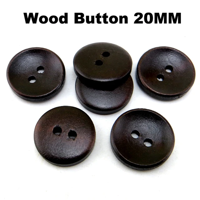Botones negros de madera para costura, accesorios de ropa, botas