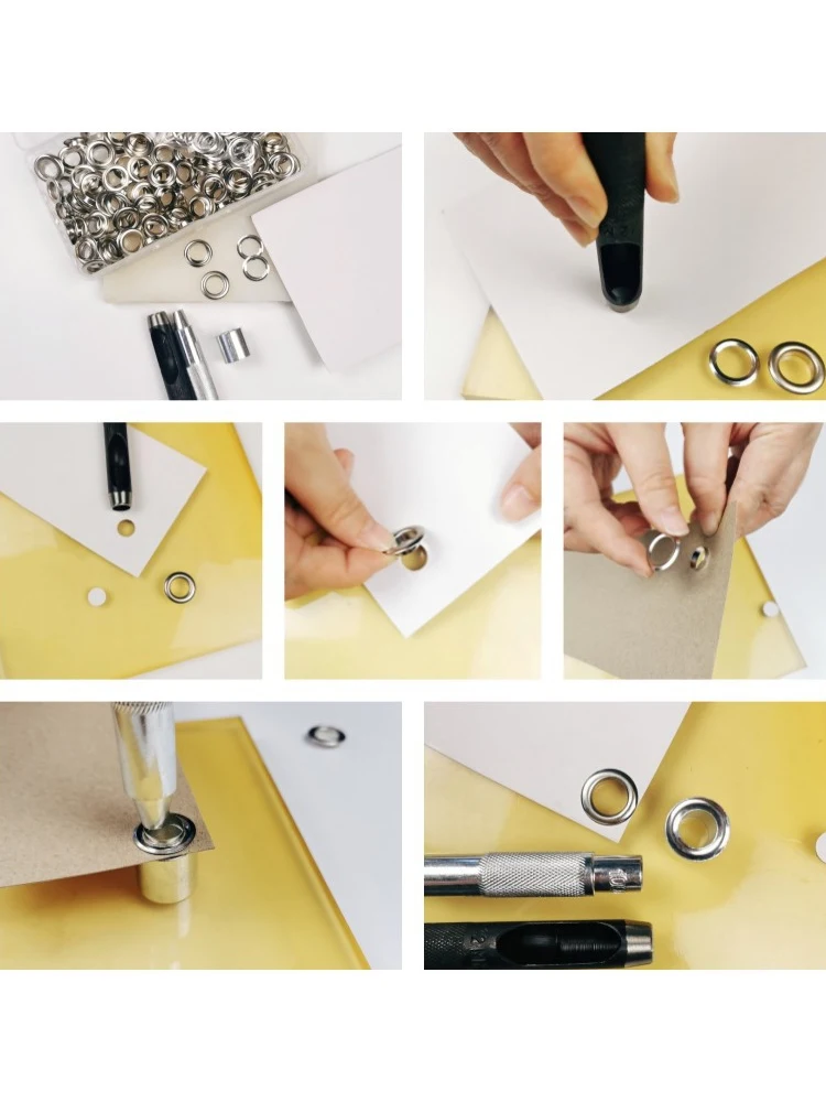 Air Eyelet Corns Tarpaulin Ring Buckle Copper eyelet 100pcs 12mm Metal buckle 1 Sets with box 3 installation tools