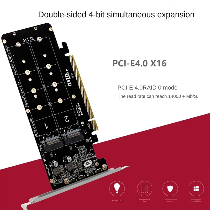 PCIE 4.0  ũ PCIeX16 - M.2 M Ű NVME SSD Ȯ ī_N34R