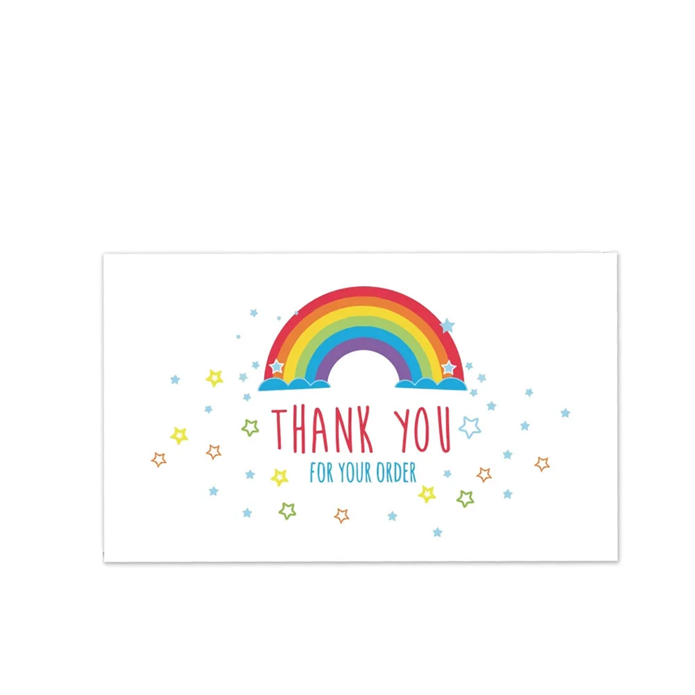 100 Dankeskarten "Hello Gorgeous" – 5.1x8.9 Cm, Pink & Türkis Farbverlauf, Für Kleine Unternehmen