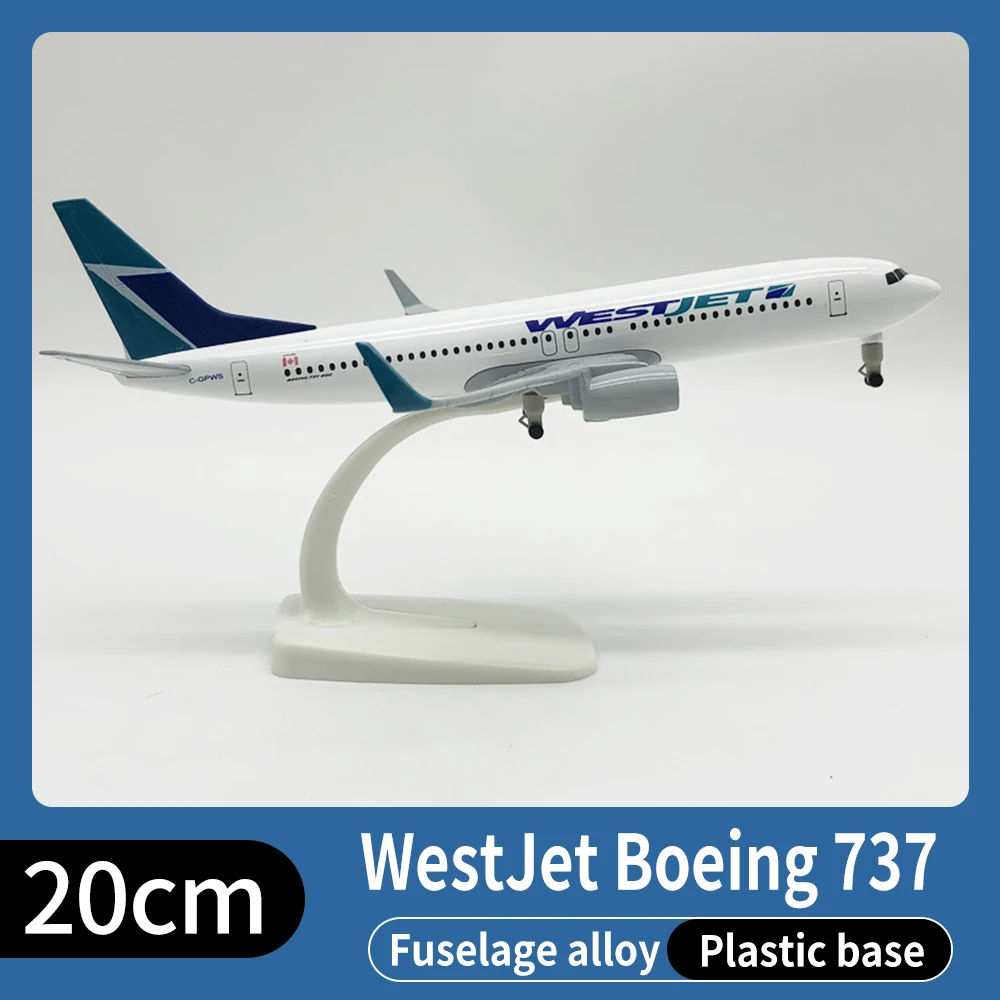 Metal Aircraft Model 20cm 1400 Canada Westjet B737 Metal Replica Alloy
