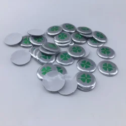 20 - Piece Set of Aluminum Car Key Emblem Stickers (14mm Clover)