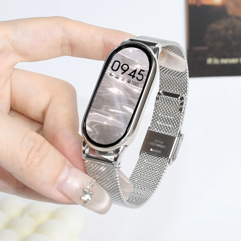 سوار من الفولاذ المقاوم للصدأ لـ Xiaomi Mi Band 9/...