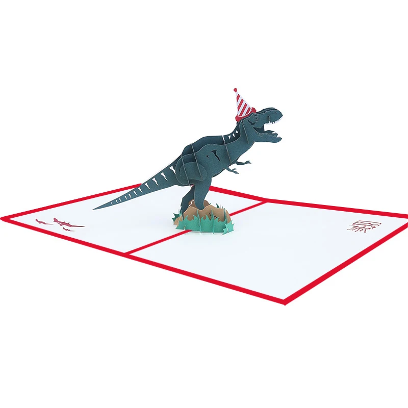 3D Dinosaur Pop Up Birthday Card, Birthday Hat, Candy Cake, Girlfriend, Wife, Dad, Party Invitation, Greeting, Anniversary Gifts