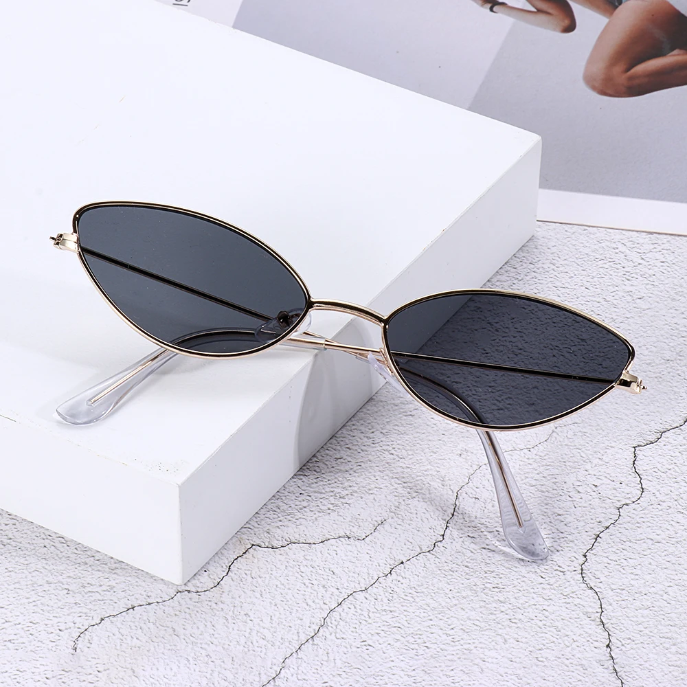 1PC Unisex Sunglasses Rimless Retro Bat Shape True Film Sun Glasses UV400 Trending Narrow Eyewear Streetwear Fashion Accessories big sunglasses for women