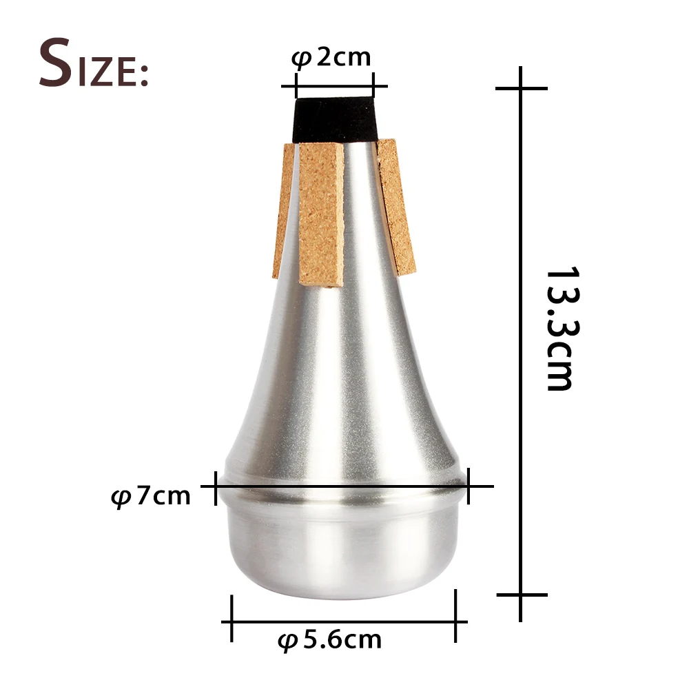 Weaker Beginners Practice Straight Body Mute Accessories Silver Portable Mute Aluminum Alloy Trumpet Silencer Trumpetuniversal Trumpet Silencer