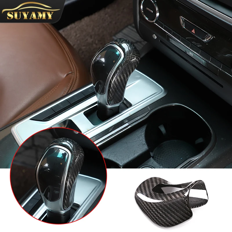 

Car Gear Shift Knob Cover Trim Real Carbon Fiber For 2013-2018 Maserati Ghibli/Quattroporte/Levante Styling Interior Accessories