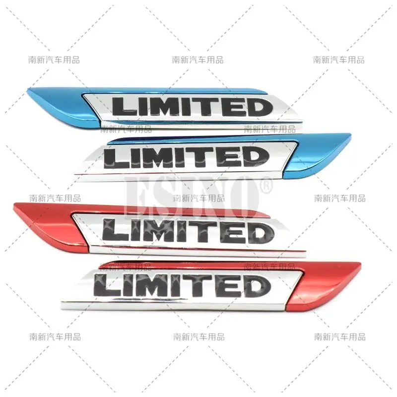 

2 x Car Styling Limited Logo Universal Body Fender Side Metal Chrome Zinc Alloy Knife Side 3D Adhesive Emblems Badges