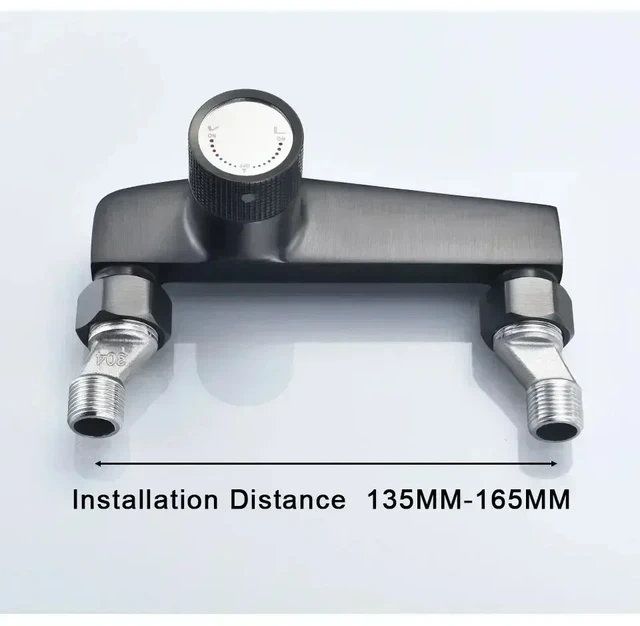 ก๊อกน้ำฝักบัวสีเทากันเมทัล, วาล์วผสมทองเหลือง, ชุดฝักบัว, สวิตช์ผสมอ่างอาบน้ำ, ก๊อกน้ำฝักบัวน้ำร้อนและน้ำเย็น 3