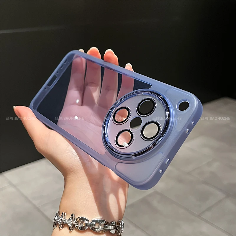 Luxury Transparent TPU Back Cover with Built-in Lens Film and Bumper