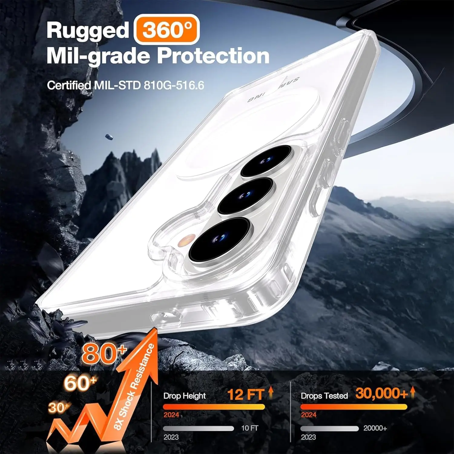 삼성 갤럭시 S26 울트라 S25 플러스 S24 FE S23 S22 엣지 폰용 맥세이프 마그네틱 투명 케이스 노옐로우 투명 커버