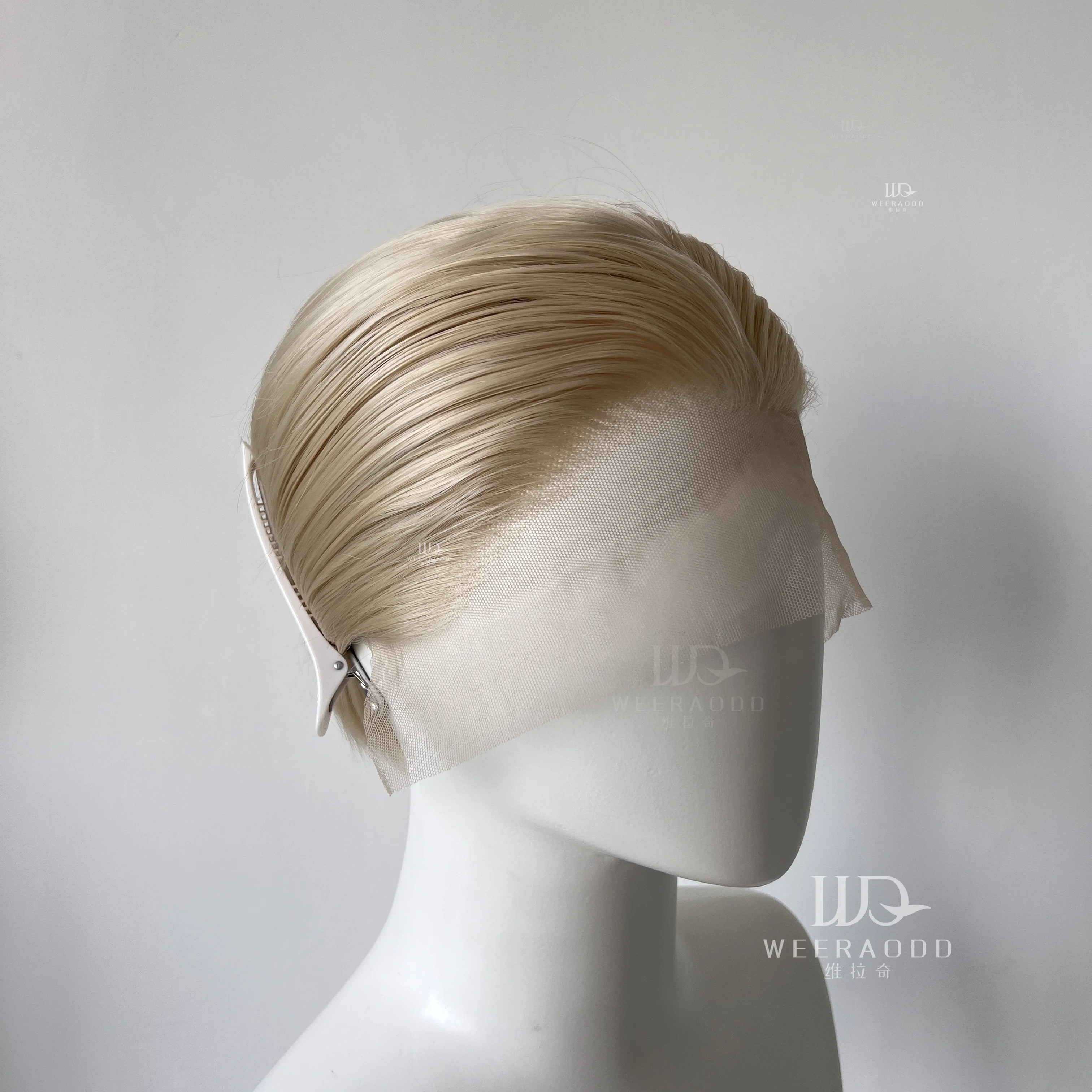 Blonde Lace Front Wigs for Men Short Bob Cut Synthetic Hair 13x4 Lace Front Wigs Free Part Natural Hairline 150%
