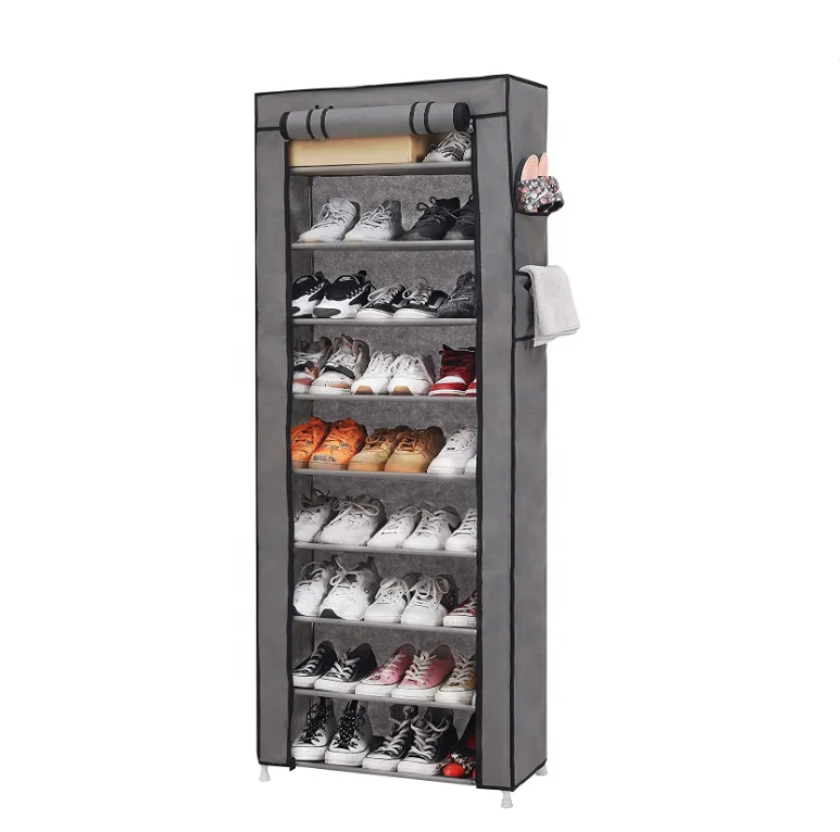 10 Tiers Non-Woven Fabric Shoe Rack Organizer Enough Storage Room Shoe Storage Cabinet Shelf With Dustproof Cover