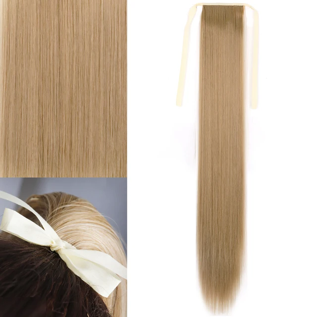 MERISIHAIR Synthetic Long Straight Wrap Around Clip In Ponytail Hair Extension Heat Reistan Pony Tail Fake Hair 13-24-27