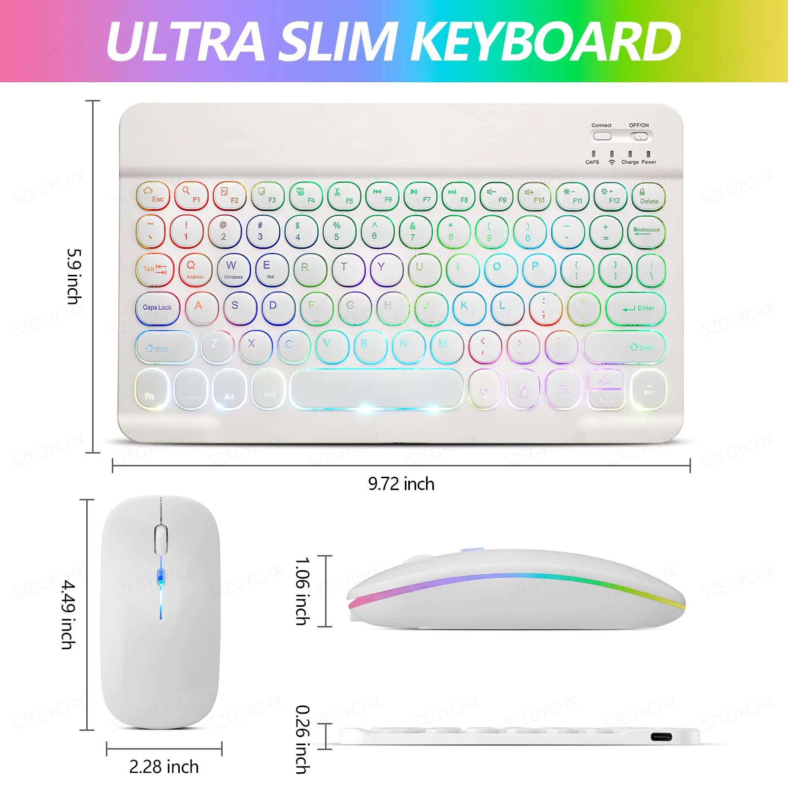 Bluetooth Wireless Magic For Ipad Generation Mini Keyboard Mouse 11 10 9inch Tablet Keyboard For Xiaomi Samsung Huawei - Imagem 5