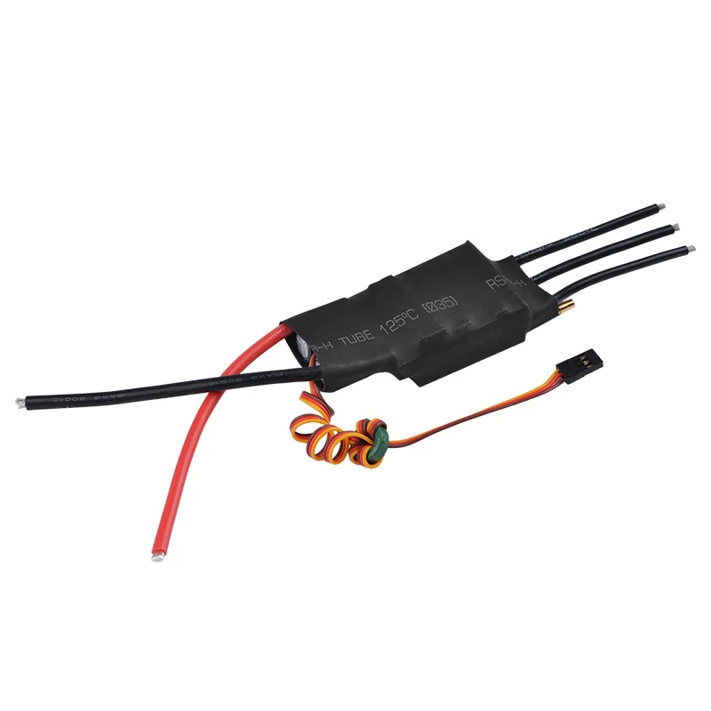 Contrôleur ESC 200A pour bateau RC, connecté à un moteur brushless