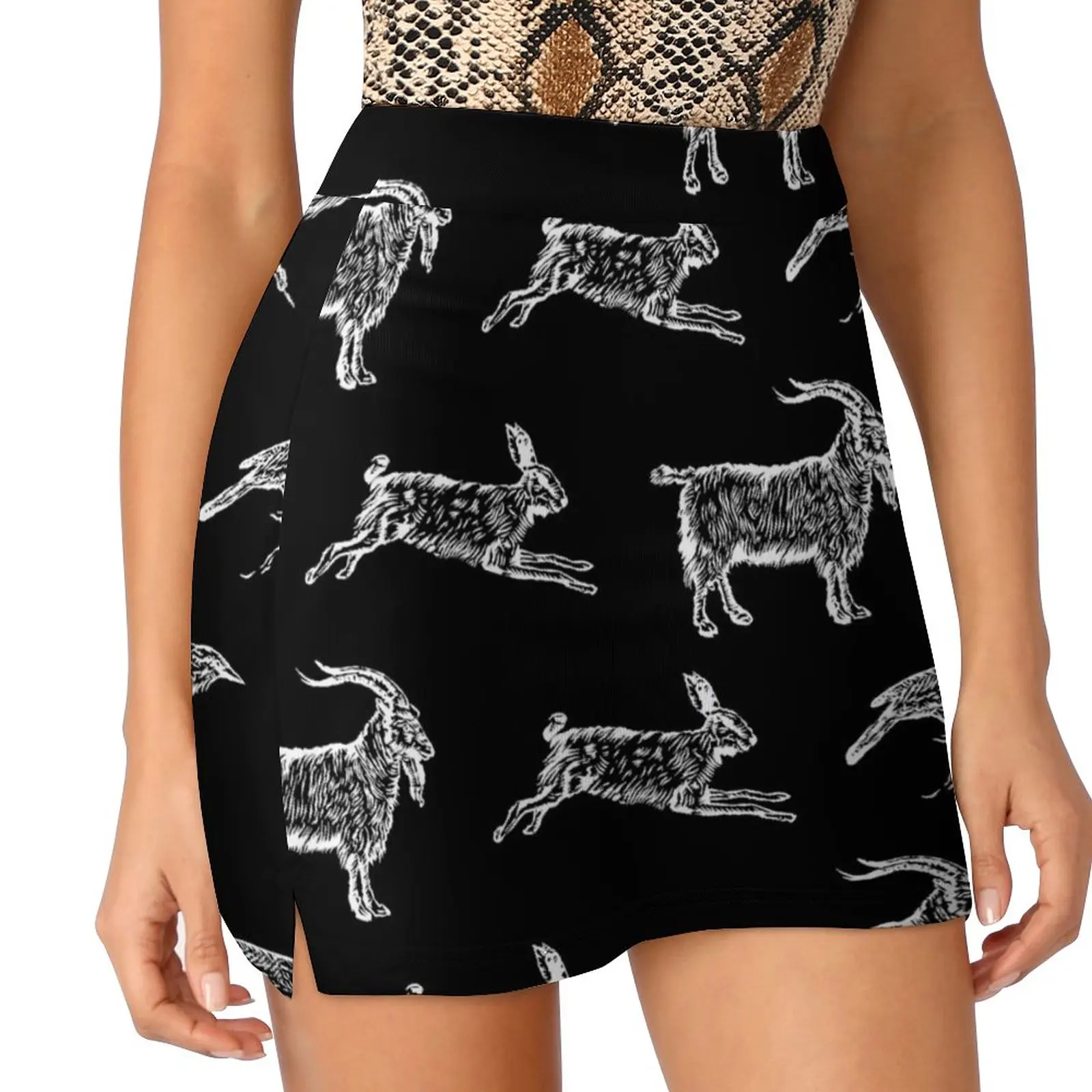 

Платье-юбка женское летнее из искусственной кожи, с вороном и юбкой-шортами