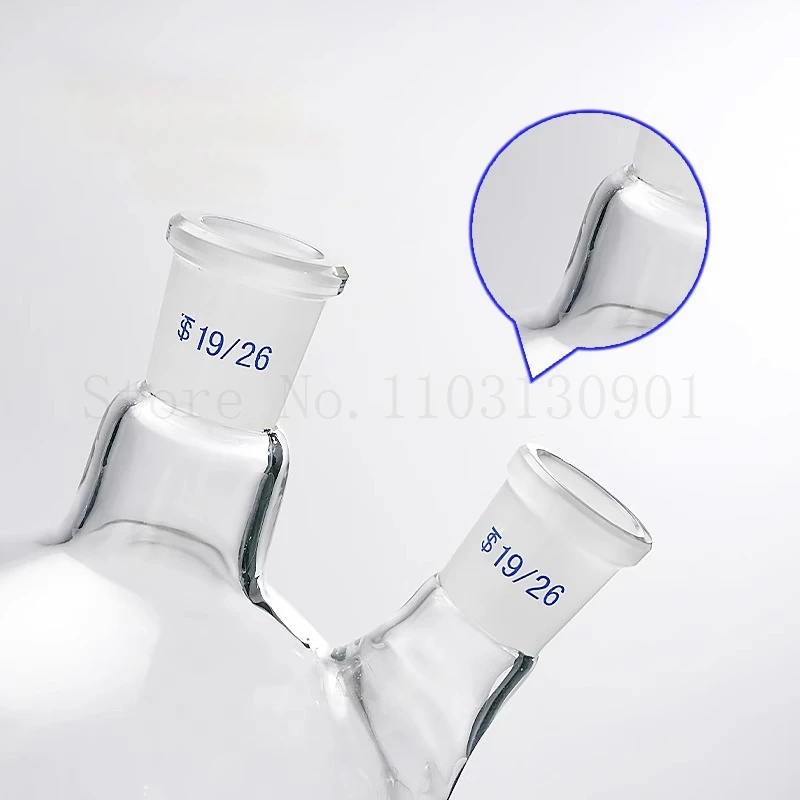 1pc 50ml-1000ml #24 Laboratory Distillation Flask Lab Straight/Oblique 2 Necks Round Bottom Glass Flasks