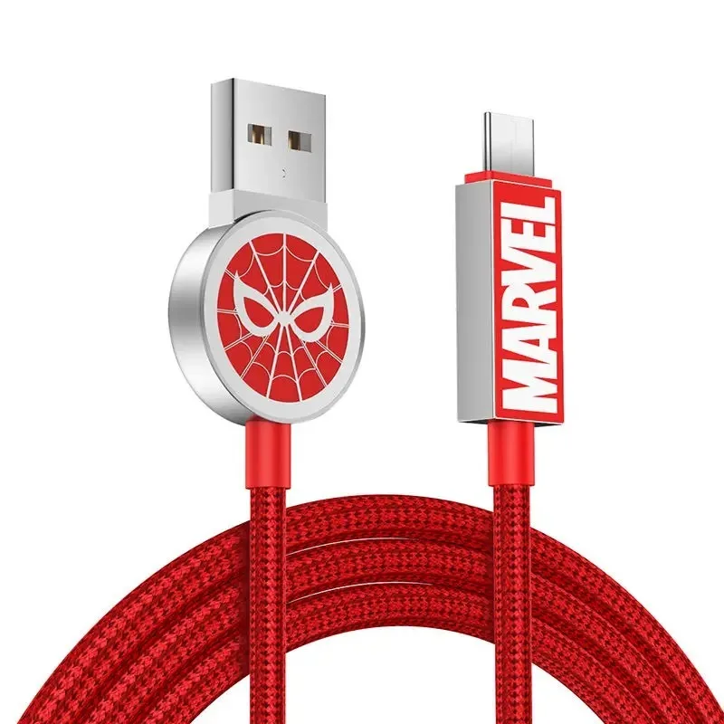 

Marvel Spider-Man Iron Man USB Cable Mobile Phone Fast Charger Charging Cable for Type-C USB Cable Liquid Silicone Cable