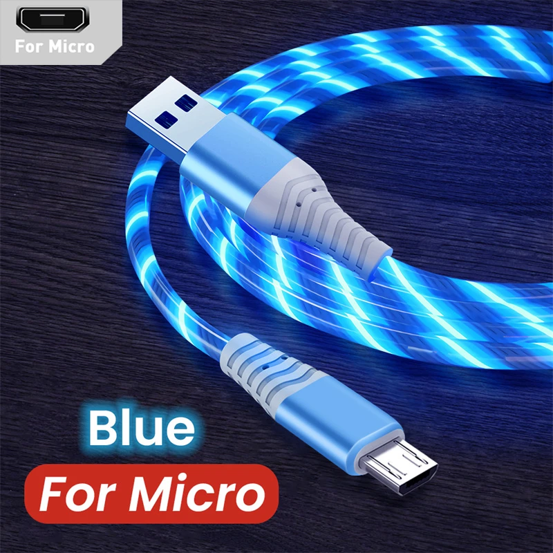 Illuminated Fast-Charge LED Cable – 2M Flowing Streamer