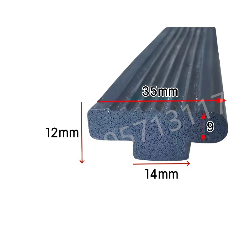 Description Picture 4 of itemGap Cover Mushroom T Strip Edge Encloser Shield Cable Solar Equipment Seals Silicone Foam Heat Insulation Black Grey Red Blue