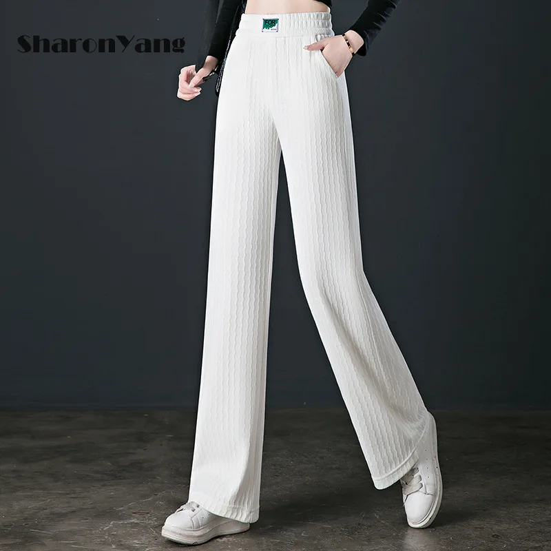 

Spring and Autumn Wide Leg Pants for Women High Waist Loose Straight Pants Green Trousers Beige Woman Pants