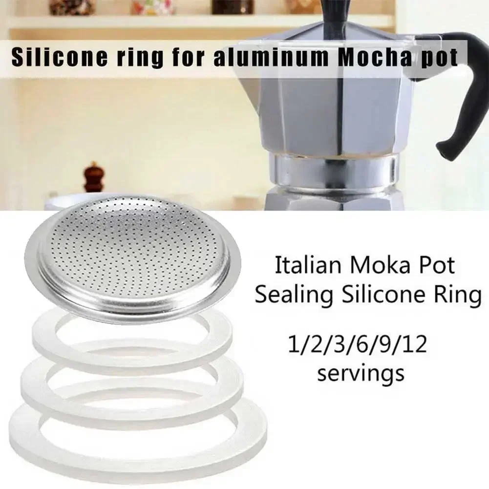2PCS Silicone Moka Pot Seal Ring Stainless Steel Filter Coffee Pot Washer Gasket Ring Coffee Makers Accessories coffee maker accessory silicone seal ring