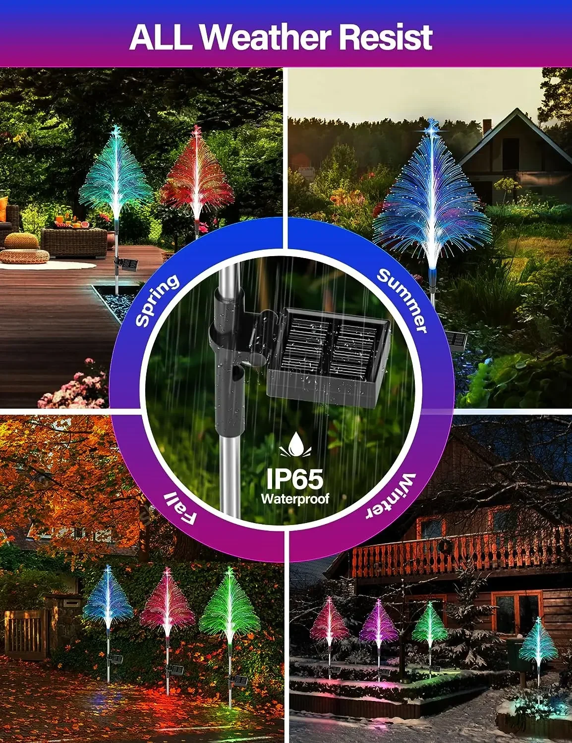 

Solar Fiber optic Christmas lights Jellyfish lights Outdoor waterproof led landscape decoration garden atmosphere lights