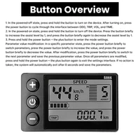 S866 vélo électrique LCD affichage compteur compteur de vitesse odomètre 24V 36V 48V panneau de commande de Scooter électrique avec prise 4