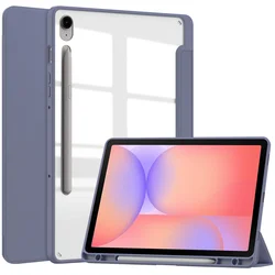 Premium Trifold Acrylic Case with Pen Holder and Smart Magnetic Cover - 10.9 Tablet for S10 Lite (10.9 inch) (Lavender gray)