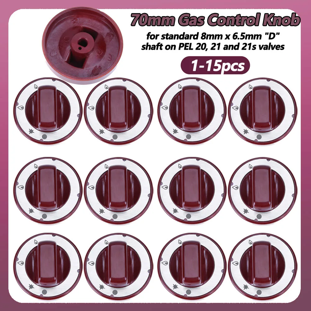 70mm Gas Control Knob Replacement Gas Stove Control Valves Durable Parts Repair Accessories with Panel Labels Kitchen Supplies