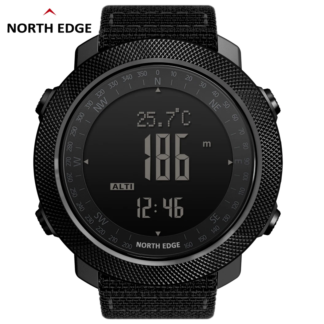 NORTE EDGE-Men's Digital Sport Watch, Horas de funcionamento, natação, militar Exército Relógios, altímetro, barômetro, bússola, impermeável 50m