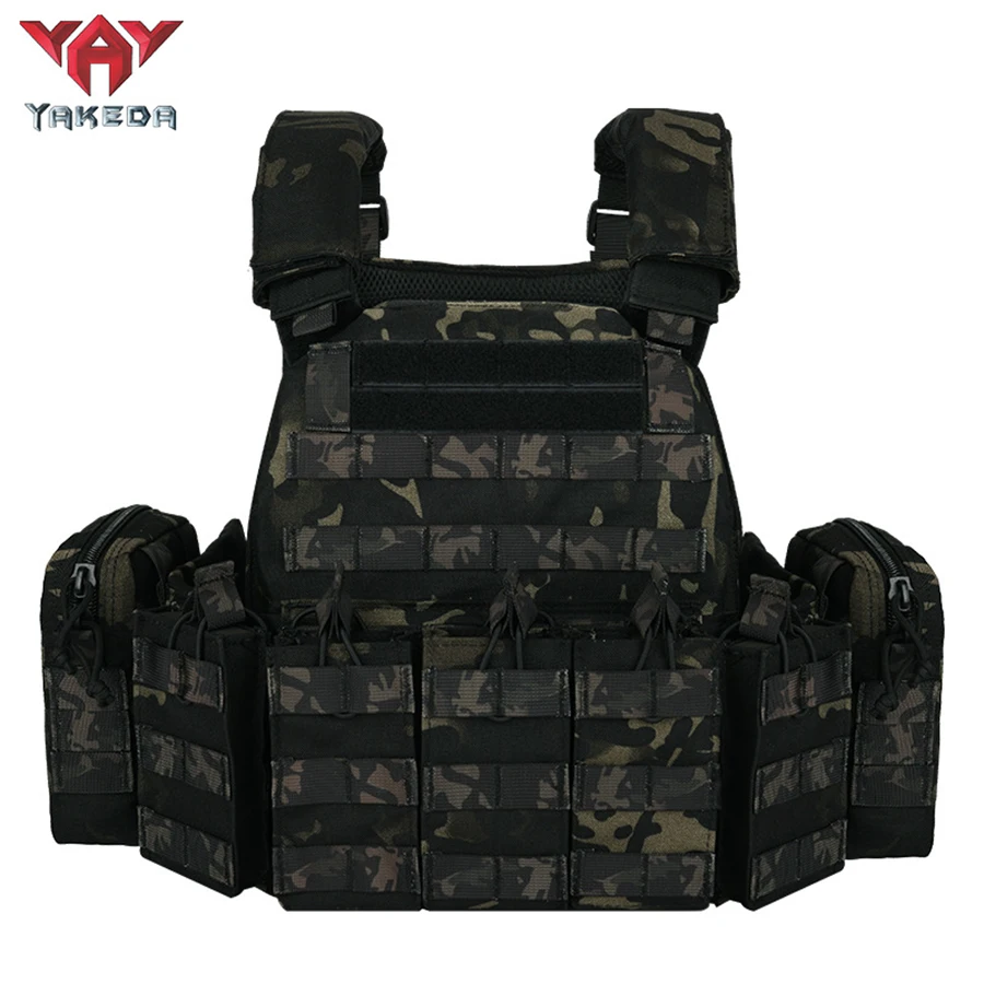 

YAKEDA 1000D Nylon Tactical Vest Outdoor Hunting Protective Adjustable Multifunction Molle Vest for Airsoft Combat Equipment