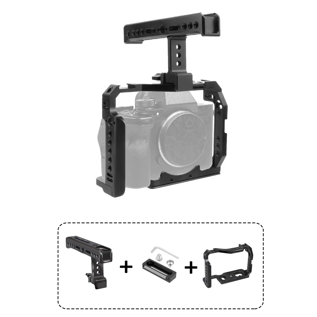 A7M4 A7R4 Camera Full Cage Rig Handle Grip Arca-style Cold Shoe Mount ARRI Locat