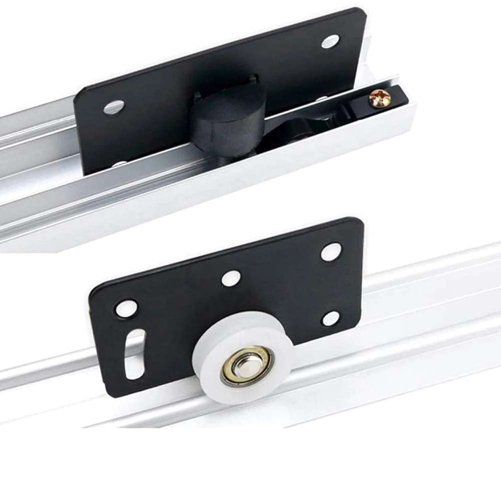 Description Picture 5 of item1 Set Sliding Door Rollers Mute Nylon Wheels Gear Track Kit 30mm Furniture Roller Wheel Sliding Door Runner For Wardrobe Cabinet